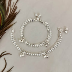 Silver Leaf Charm Kids Anklets