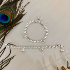 Silver Leaf Charm Kids Anklets