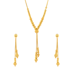22K Gold Necklace & Earrings Set