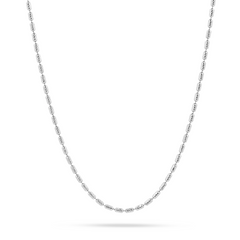 18K White Gold Hammered Chain - 18"