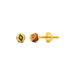 22K Gold Artisan Meenakari Stud Earrings