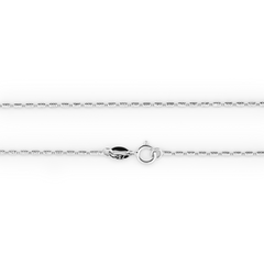 18K White Gold Hammered Chain - 18"