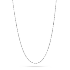 18K White Gold Hammered Chain - 18"