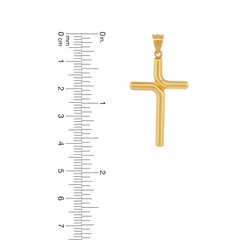 22K Gold Modern Cross Pendant