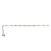 Silver Flute with Yellow & Blue Florals