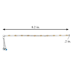 Silver Flute with Yellow & Blue Florals