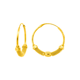 22K Gold Twisted Hoop Earrings