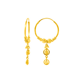 22K Gold Multi-Charm Hoop Earrings