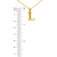 22K Gold Initial Letter 'L' Necklace Charm Pendant