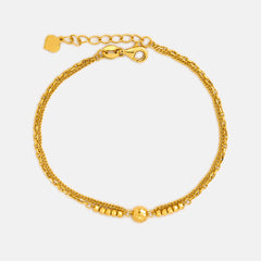 22K Gold Beaded Chain Bracelet
