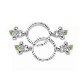 Silver Green Drop Bracelet for Krishna Murti