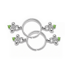 Silver Green Drop Bracelet for Krishna Murti