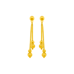22K Gold Ball Drop Earrings