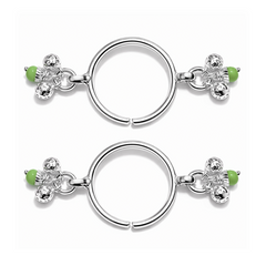 Silver Green Drop Bracelet for Krishna Murti