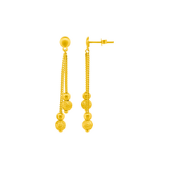 22K Gold Ball Drop Earrings