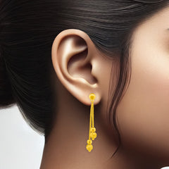 22K Gold Ball Drop Earrings