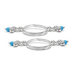 Silver Blue Drop Bracelet for Krishna Murti
