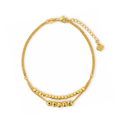 22K Gold Double Bead Layer Bracelet