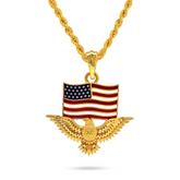 22K Gold Eagle USA Pendant