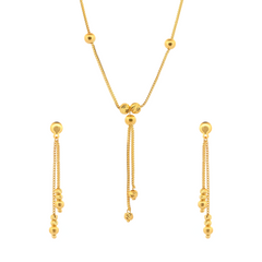 22K Gold Necklace & Earrings Set