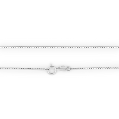 18K White Gold Box Chain - 18"