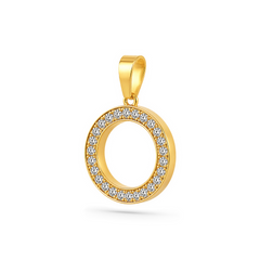 22K Gold Halo Pendant with Earrings Set