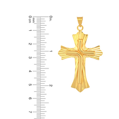 22K Gold Ornate Cross Pendant