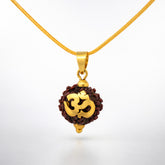 22K Gold OM 5 Mukhi Rudraksha Pendant