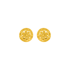 22K Gold Designer Circle Stud Earrings