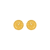 22K Gold Designer Circle Twist Earrings