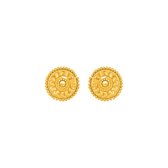 22K Gold Designer Circle Twist Earrings