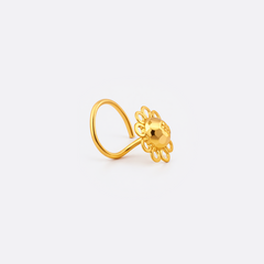 22K Gold Floral Nose Pin