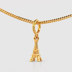 22K Gold Eiffel Tower Charm Pendant