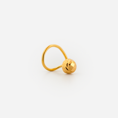 22K Gold Classic Ball Curved Nose Pin