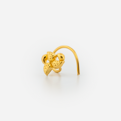 22K Gold Leaf Spin Nose Pin