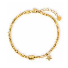 22K Gold Star Charm Bracelet