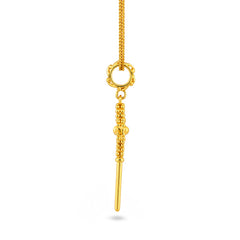 22K Gold Clover Key Pendant