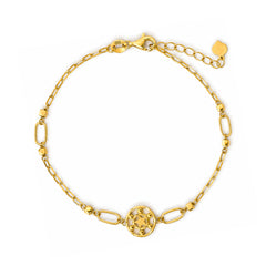 22K Gold Clover Link Bracelet