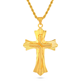22K Gold Ornate Cross Pendant