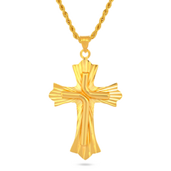 22K Gold Ornate Cross Pendant