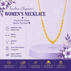22K Gold Classic Beaded Necklace