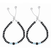 Silver Blue & Black Nazariya Kids Bracelets - Set of 2