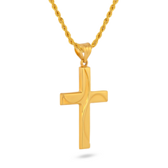 22K Gold Stylish Cross Pendant