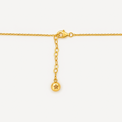 22K Gold Lucky Clover Necklace & Earrings Set