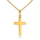 22K Gold Plain Cross Pendant