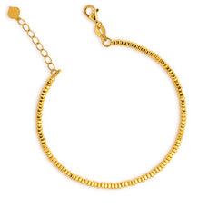 22K Gold Diamond Cut Bead Bracelet