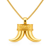 22K Gold Tiger Tooth Pendant