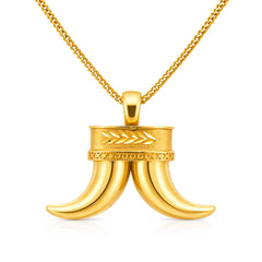22K Gold Tiger Tooth Pendant