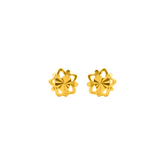 22K Gold Star Heart Stud Earrings