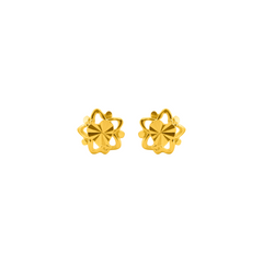 22K Gold Star Heart Stud Earrings